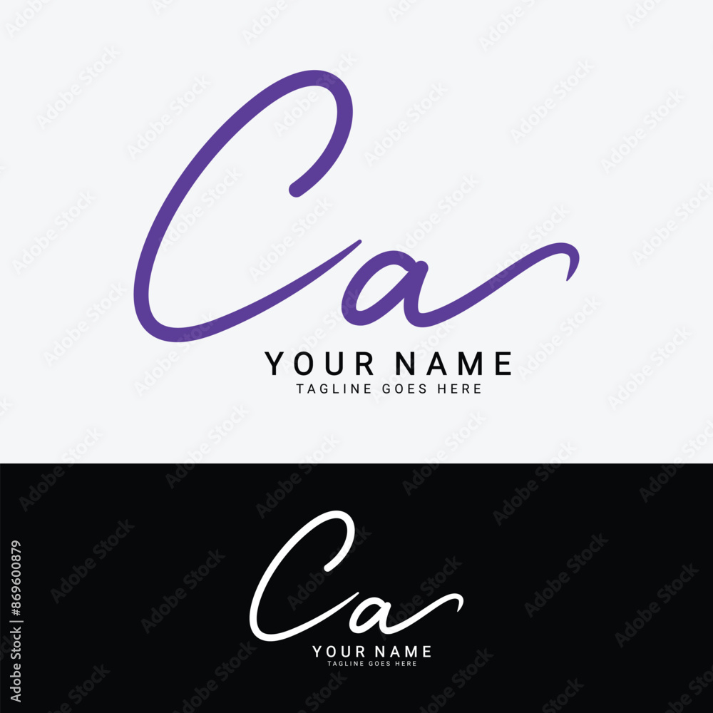 C, A, CA Initial letter logo. Alphabet CA Handwritten Signature logo C, A, CA Initial letter logo. Alphabet CA Handwritten Signature logo