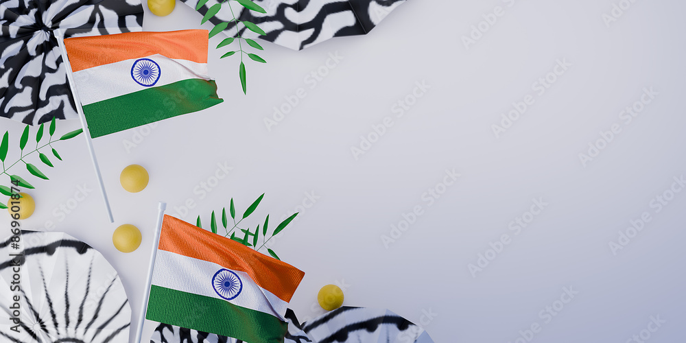 Happy independence day India greetings. 3d render. Happy independence day India greetings. 3d render.