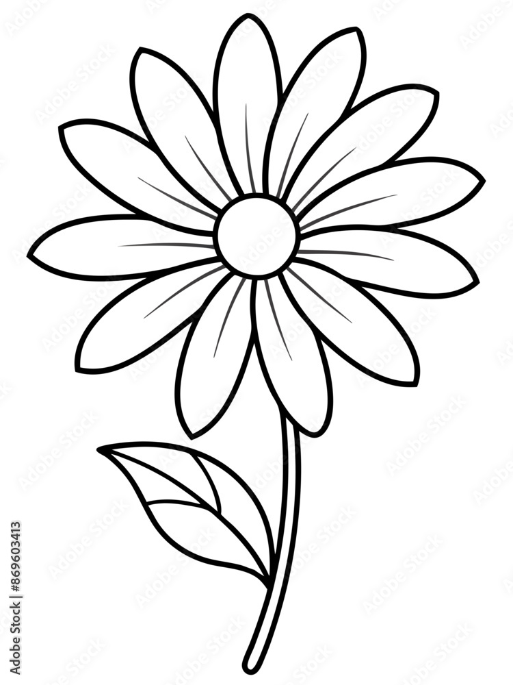 Line art of Daisy Flower vector illustration Line art of Daisy Flower vector illustration