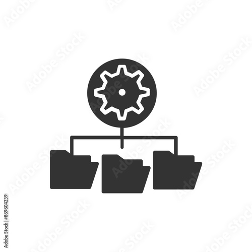 Set of Silhouette web hosting Icons. Vector Illustration isolated on white background.