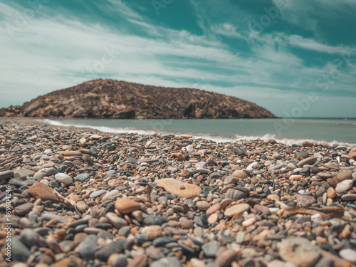 Bolnuevo, Mazarron, Beach, Island, and Lifegaurd House, Murcia, Spain photo