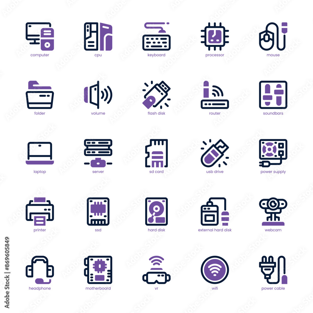 Computer And Hardware icon pack for your website, mobile, presentation, and logo design. Computer And Hardware icon dual tone design. Vector graphics illustration and editable stroke. Computer And Hardware icon pack for your website, mobile, presentation, and logo design. Computer And Hardware icon dual tone design. Vector graphics illustration and editable stroke.