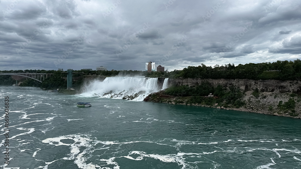 Niagara Falls is a waterfall on the Niagara River in Ontario, Canada. Niagara Falls is a waterfall on the Niagara River in Ontario, Canada.