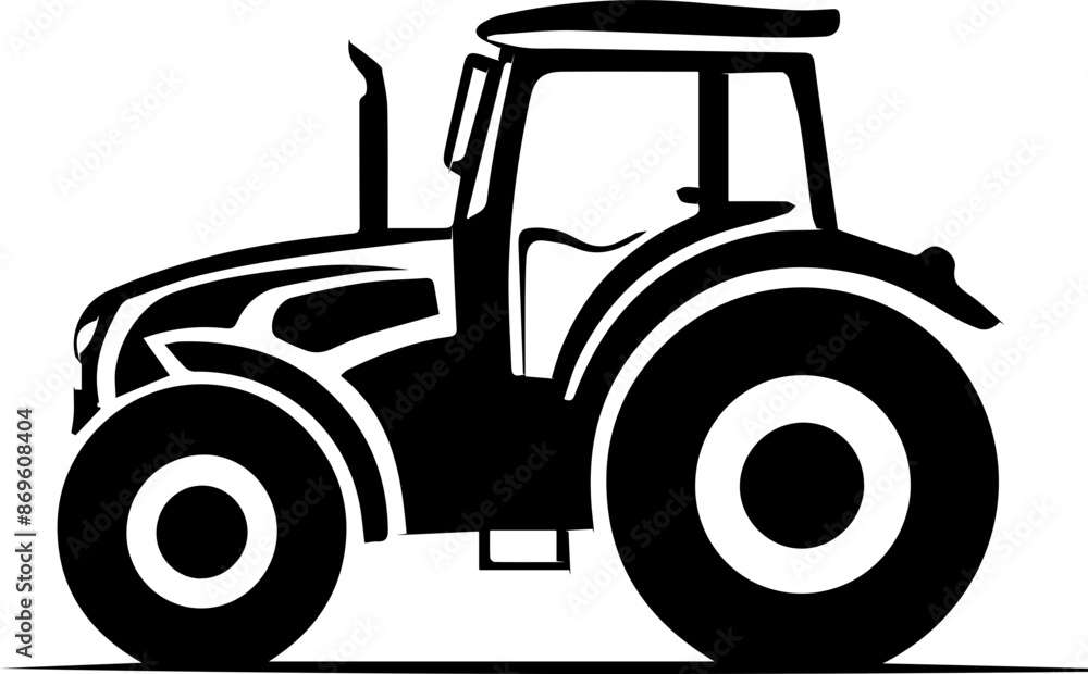 Obraz premium Modern Farm Tractor Silhouette Icon