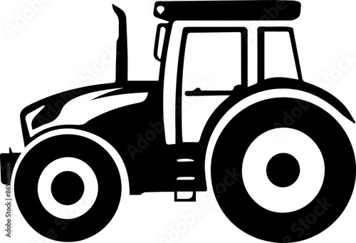 Modern Farm Tractor Silhouette Icon