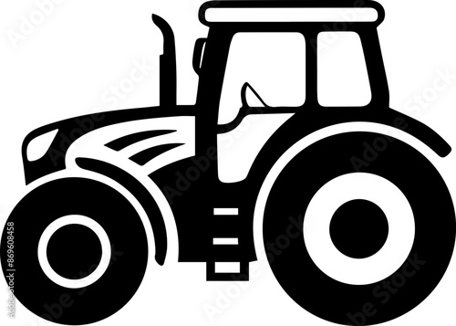 Modern Farm Tractor Silhouette Icon