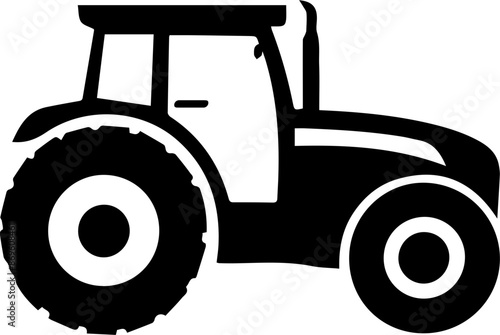 Modern Farm Tractor Silhouette Icon