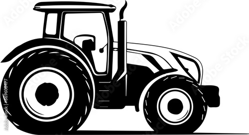 Modern Farm Tractor Silhouette Icon