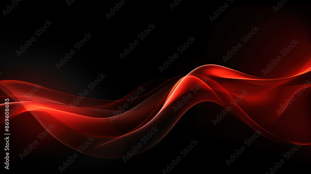Obraz premium Business technology abstract background, black background, red ripple silk background