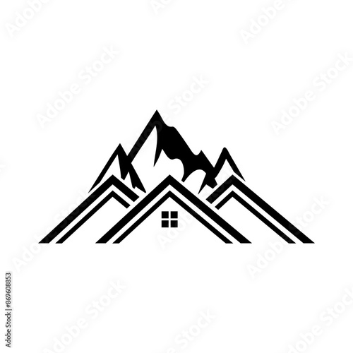 real estate with mountain Vector