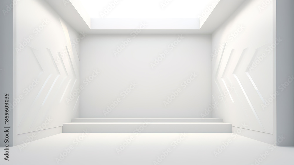 Fototapeta premium Modern white minimalist architectural display space