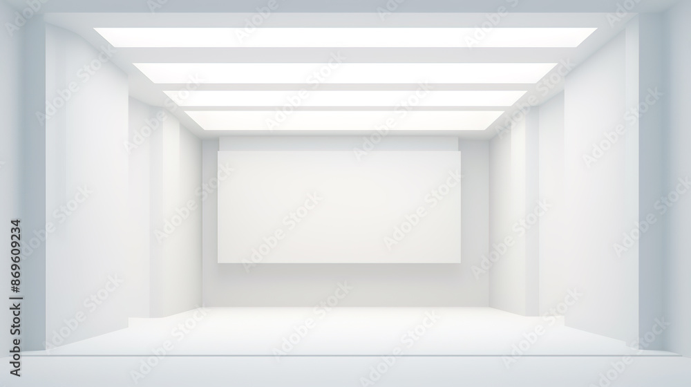 Fototapeta premium Modern white minimalist architectural display space