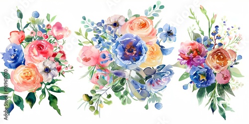 Flower bouquets with pink and green flowers. The flowers are arranged in a way that creates a sense of harmony and balance. The colors of the flowers complement each other