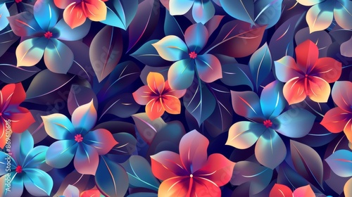 Floral Patterns seamless, geometric design with a subtle gradient in the background 