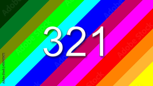 321 colorful rainbow background year number
