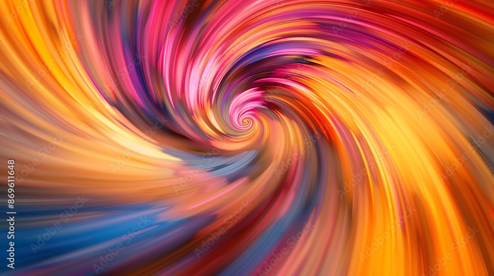 Obraz premium Energetic swirls of diverse hues cascading across the screen in a hypnotic dance.