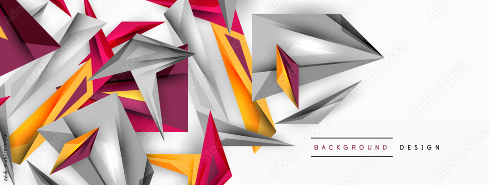 Minimal geometric abstract background. Low poly dynamic triangle design. Trendy techno business template for wallpaper, banner, background or landing Minimal geometric abstract background. Low poly dynamic triangle design. Trendy techno business template for wallpaper, banner, background or landing