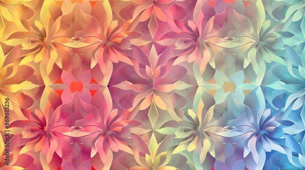 Obraz premium Floral Patterns seamless, geometric design with a subtle gradient in the background 