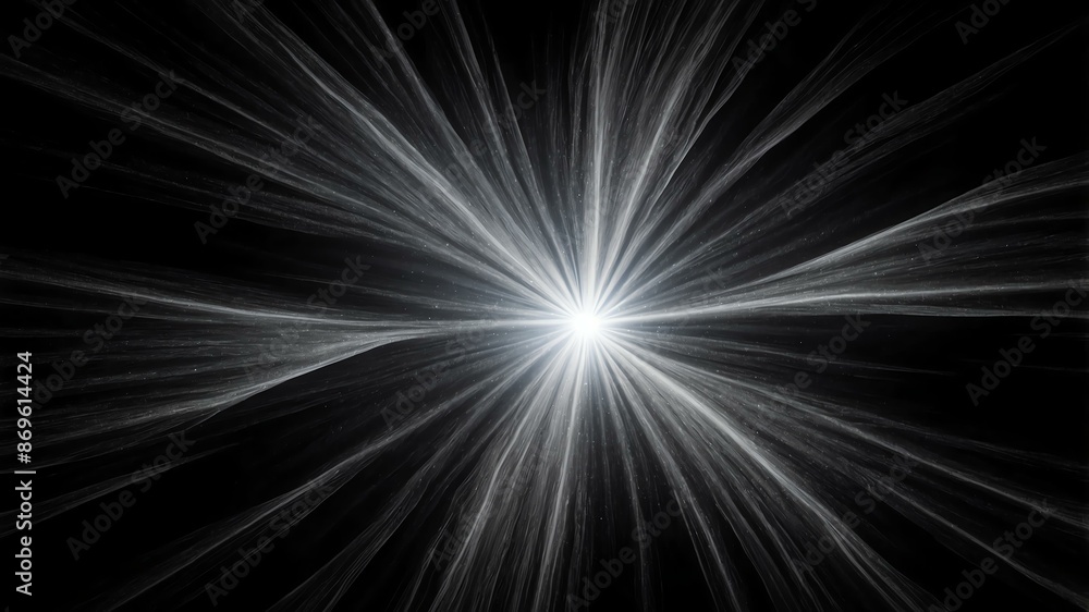Obraz premium grey light center radial explosion isolated in black b background