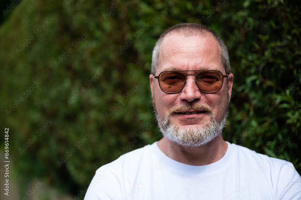 Casual portrait of a 48 yo white man wearing glasses, Borchtlombeek, Flanders, Belgium Casual portrait of a 48 yo white man wearing glasses, Borchtlombeek, Flanders, Belgium