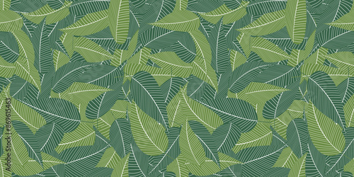 Botanical illustration background. Seamless pattern.Vector. 有機的なイラストパターン