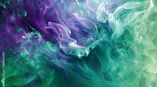 Ethereal blend of ultraviolet energy and tranquil jade tones captured in stunning HD, creating a mesmerizing abstract composition.