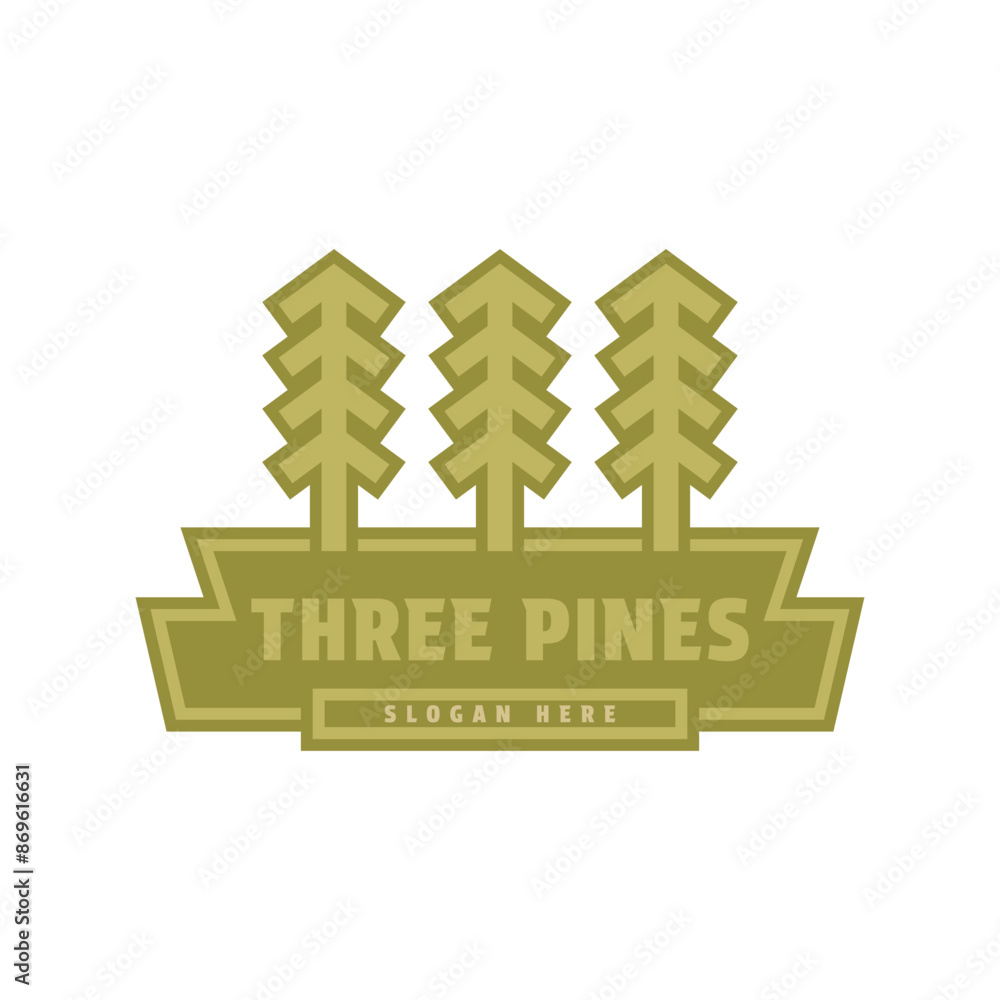 Fotografie pine tree logo design concept vintage retro badge
