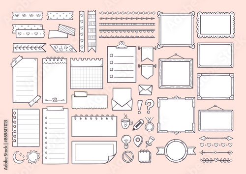 Doodle Notes and Frames for Planners and Journaling