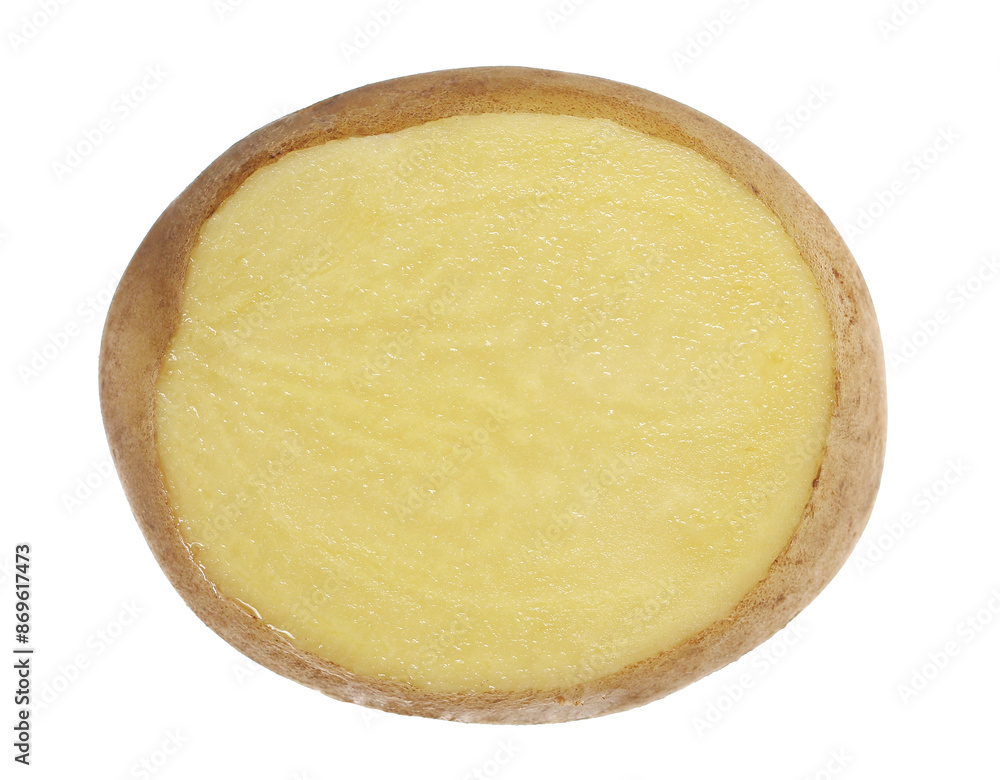 Fresh raw half potato isolated on white, clipping path