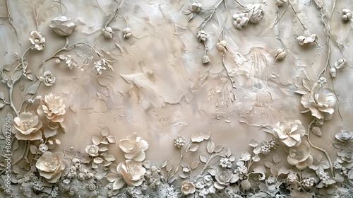 3d white flower Wallpaper Background golden art for digital printing wallpaper, mural, custom design wallpaper. AI generated illustration