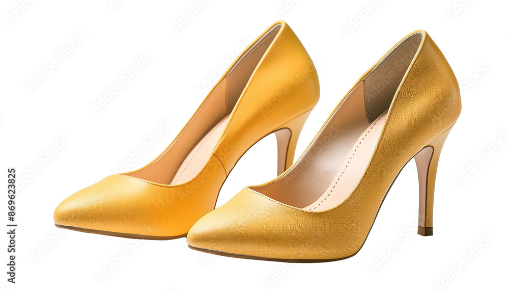 gelbe high heels isoliert auf weißem Hintergrund. gelbe high heels isoliert auf weißem Hintergrund.