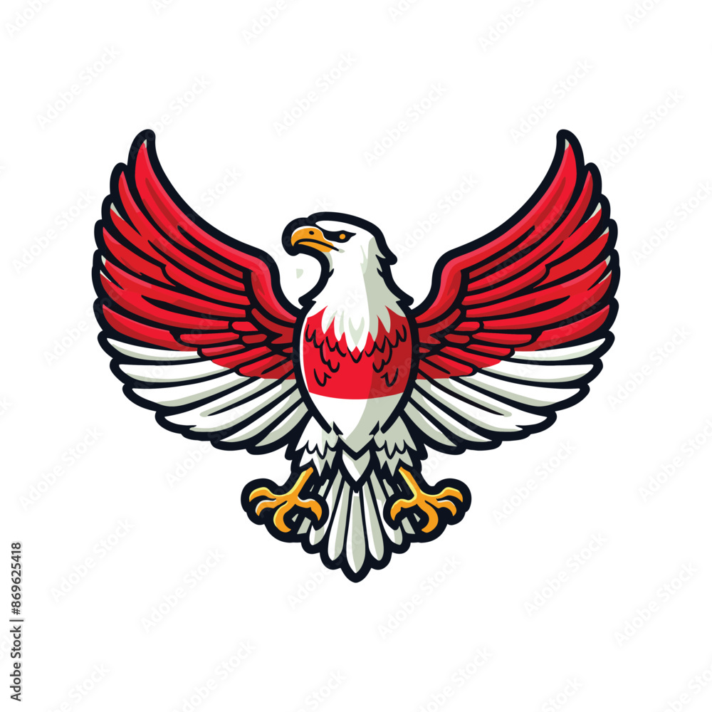 Obraz premium indonesia independence day doodle line drawing vector illustration