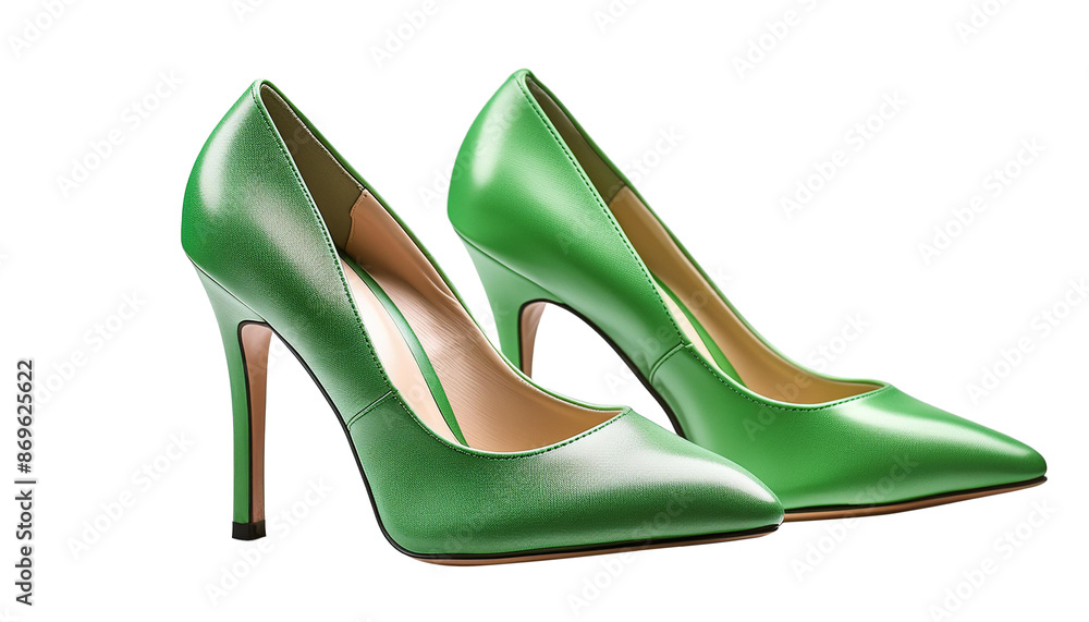 Grüne high heels isoliert auf weißem Hintergrund. Grüne high heels isoliert auf weißem Hintergrund.