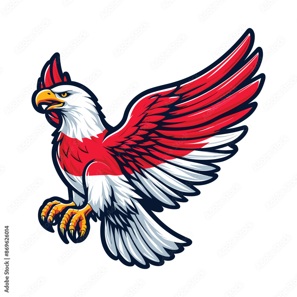 Obraz premium indonesia independence day doodle line drawing vector illustration