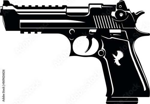 Vector pistol gun silhouette 
