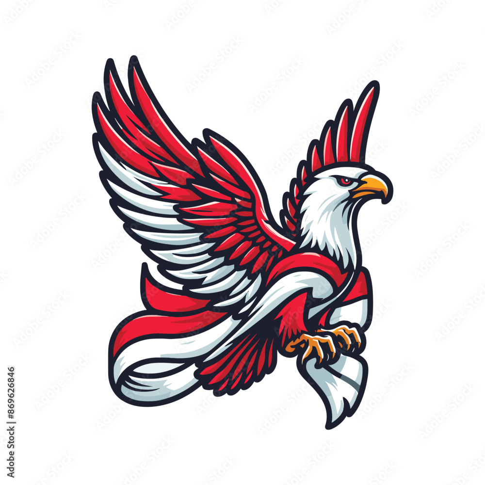 Obraz premium indonesia independence day doodle line drawing vector illustration