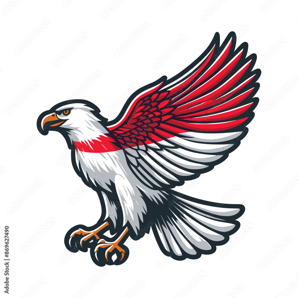 Obraz premium indonesia independence day doodle line drawing vector illustration