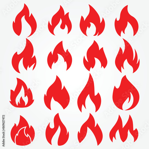 Fire icons for design. concept flame, fire, icon, vector. Bonfire Silhouette Logotype icon, and flem logo design.