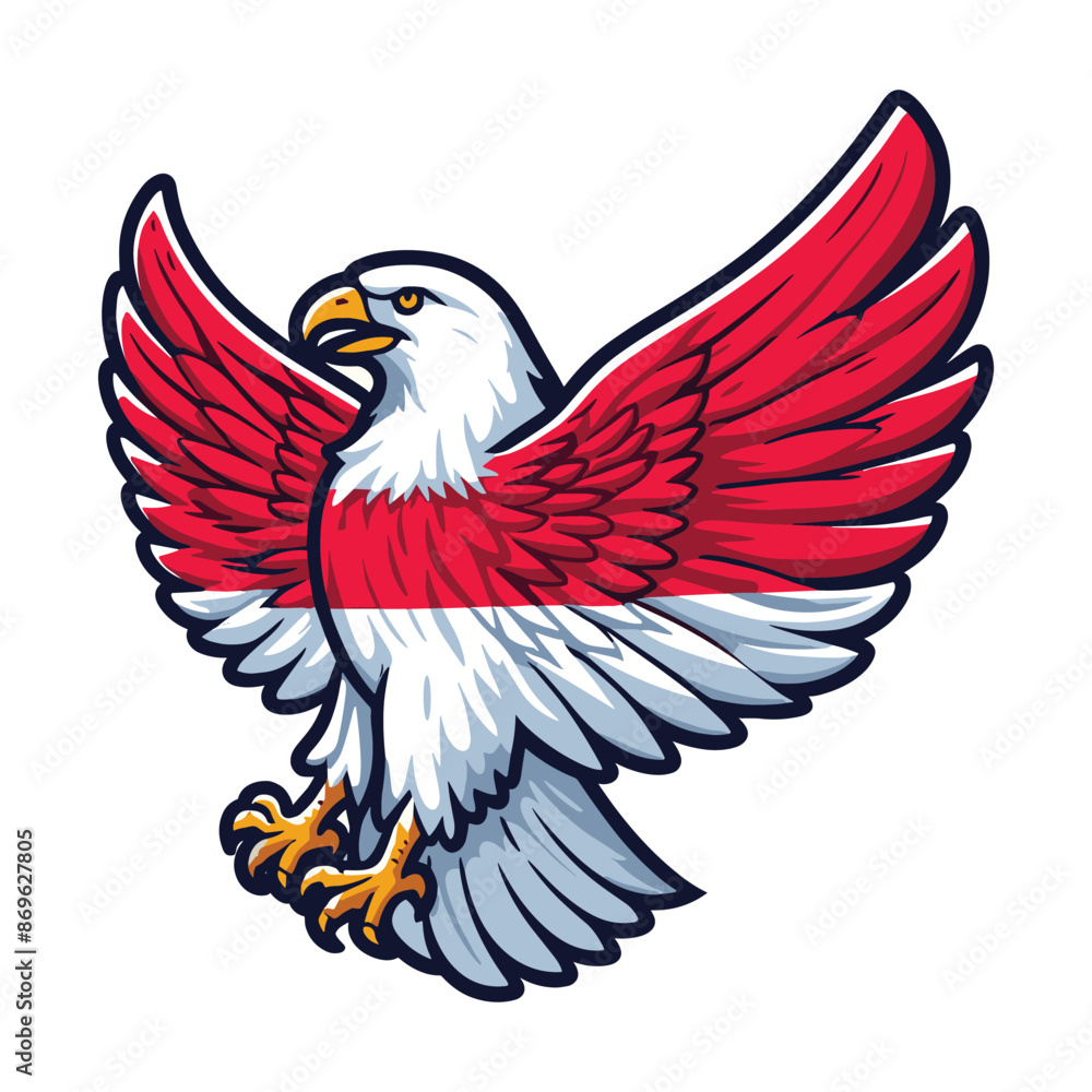 Obraz premium indonesia independence day doodle line drawing vector illustration