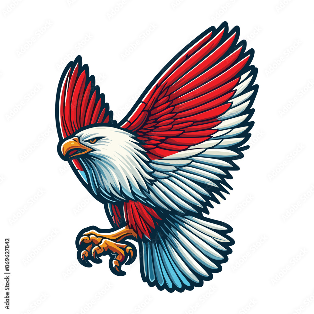 Obraz premium indonesia independence day doodle line drawing vector illustration