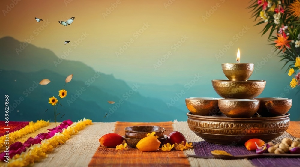 Fototapeta premium Gradient background for onam festival celebration