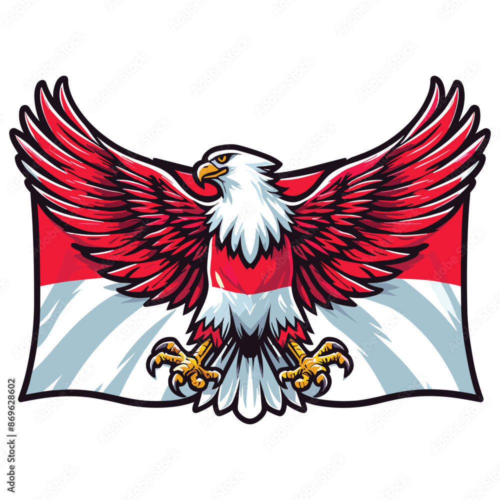 Obraz premium indonesia independence day doodle line drawing vector illustration