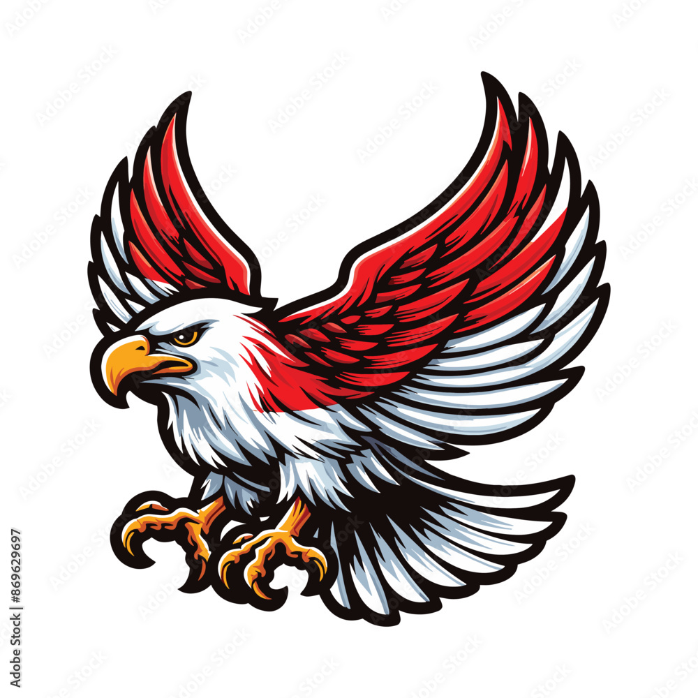 Obraz premium indonesia independence day doodle line drawing vector illustration