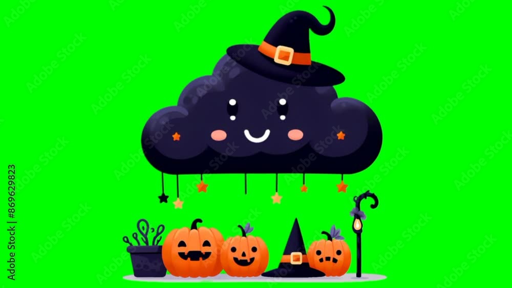 Haunted Halloween Popup Patterns on Green Screen Haunted Halloween Popup Patterns on Green Screen