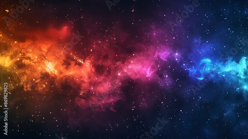 Incredibly beautiful galaxy in outer space. Nebula night starry sky in rainbow colors. Multicolor outer space. Generative ai photo