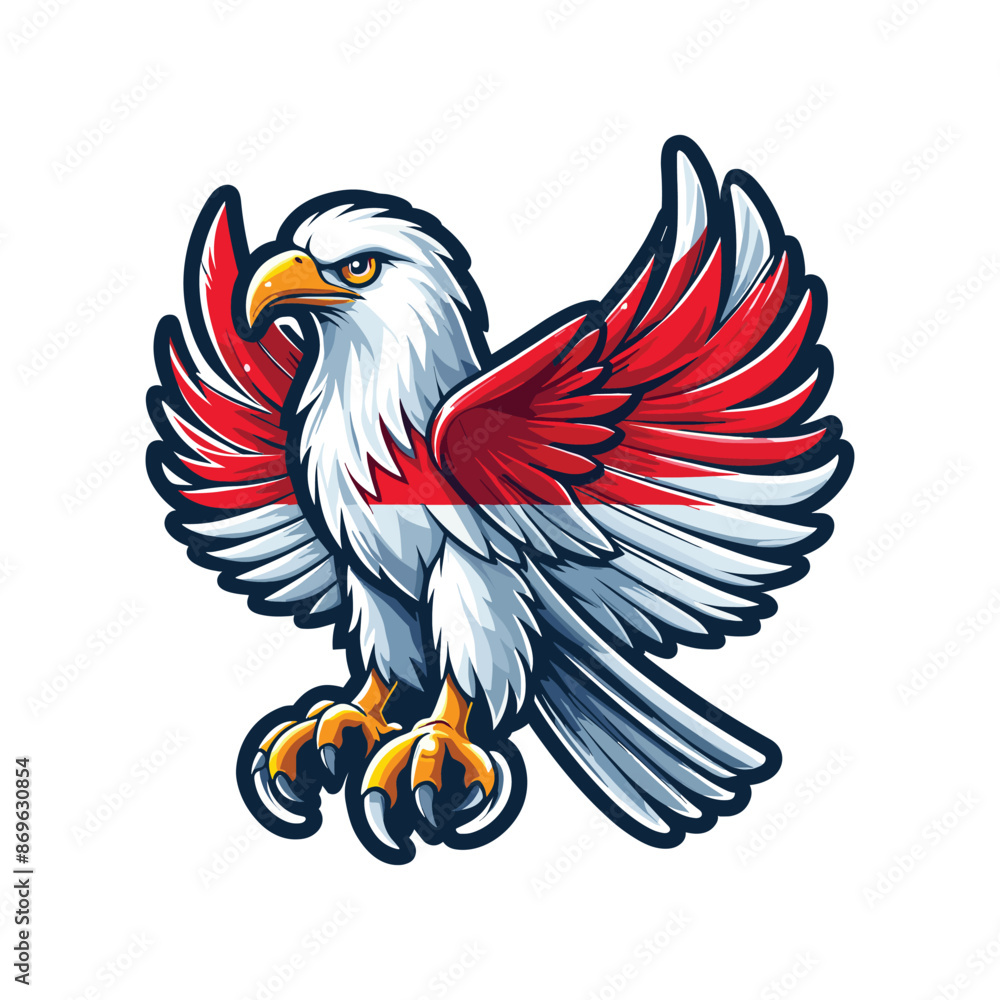 Obraz premium indonesia independence day doodle line drawing vector illustration