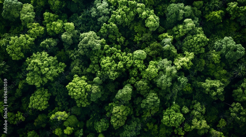 Aerial view of a dense forest canopy Aerial view of a dense forest canopy