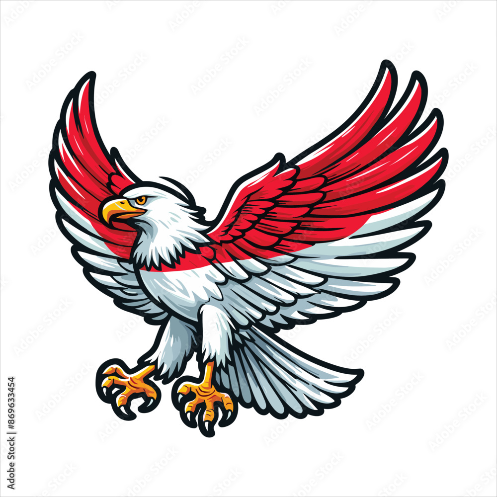 Obraz premium indonesia independence day doodle line drawing vector illustration