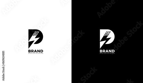 Power letter p logo. P icon, digital, power, technology, electronics. Graphic vector illustration design