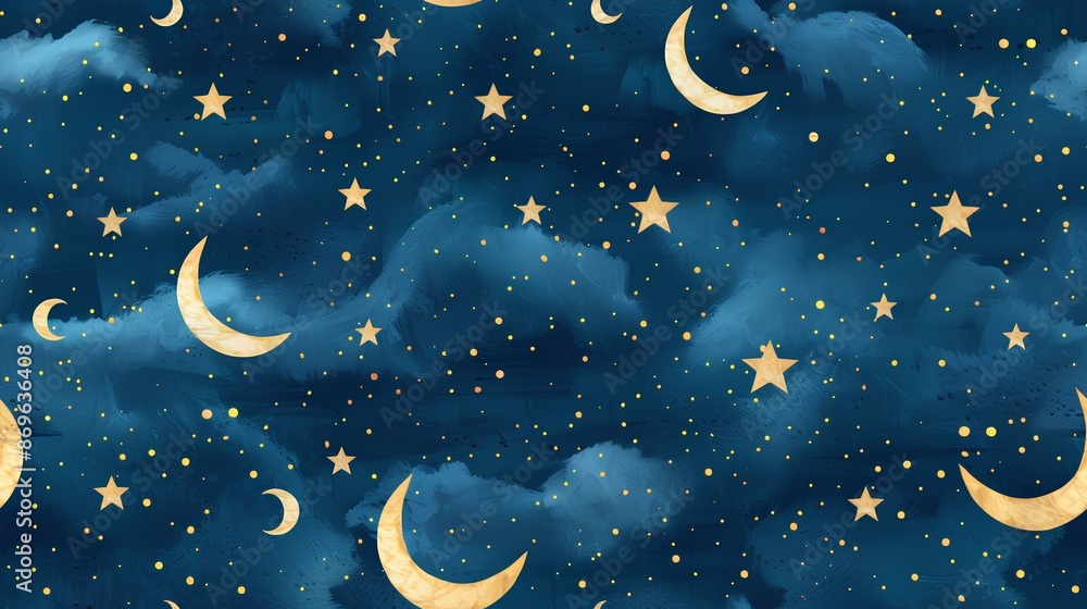 Naklejka premium Twinkling Night Sky Patterns